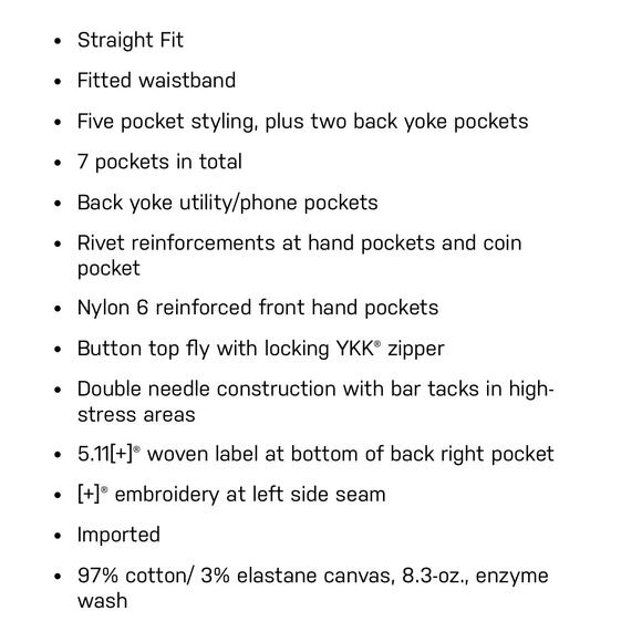 5.11 Tactical Defender Flex Range Pants Mens Size 38x32 Tan Straight Fit Utility - Picture 7 of 7